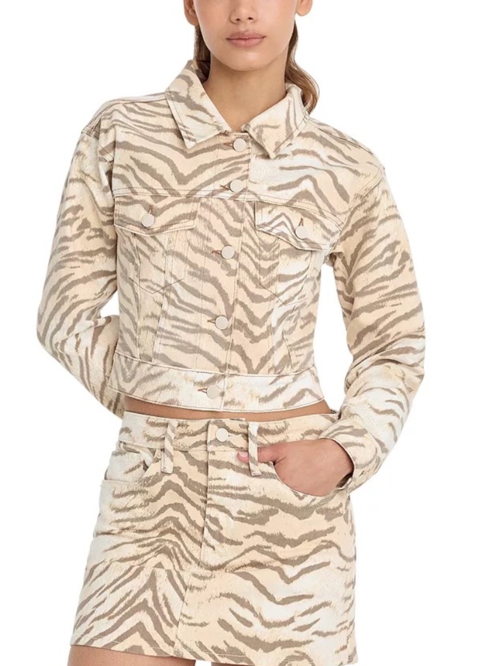 Good American Essential Crop Denim Jacket